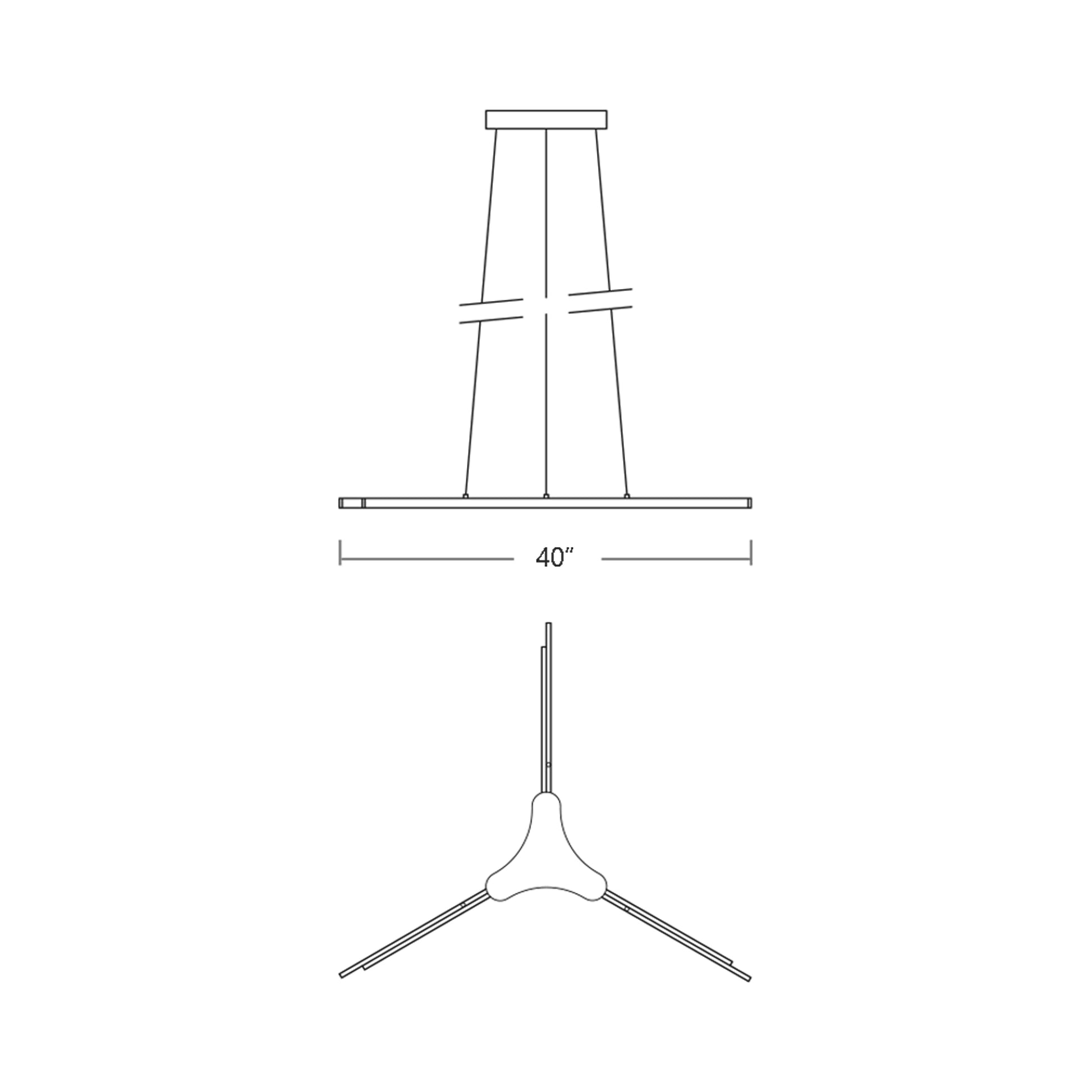 Estrella LED Pendant Light - line drawing.