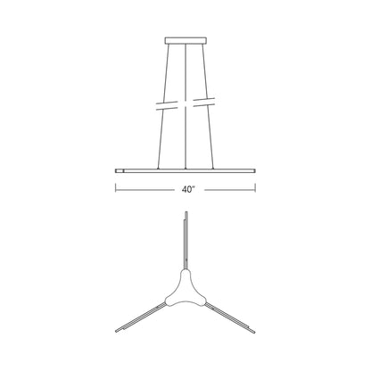 Estrella LED Pendant Light - line drawing.