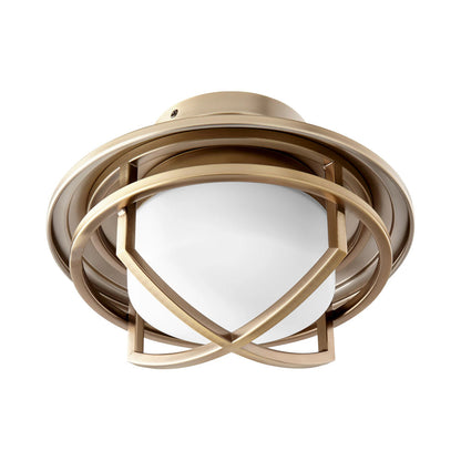 Fleet LED Cage Fan Light Kit in Aged Brass.
