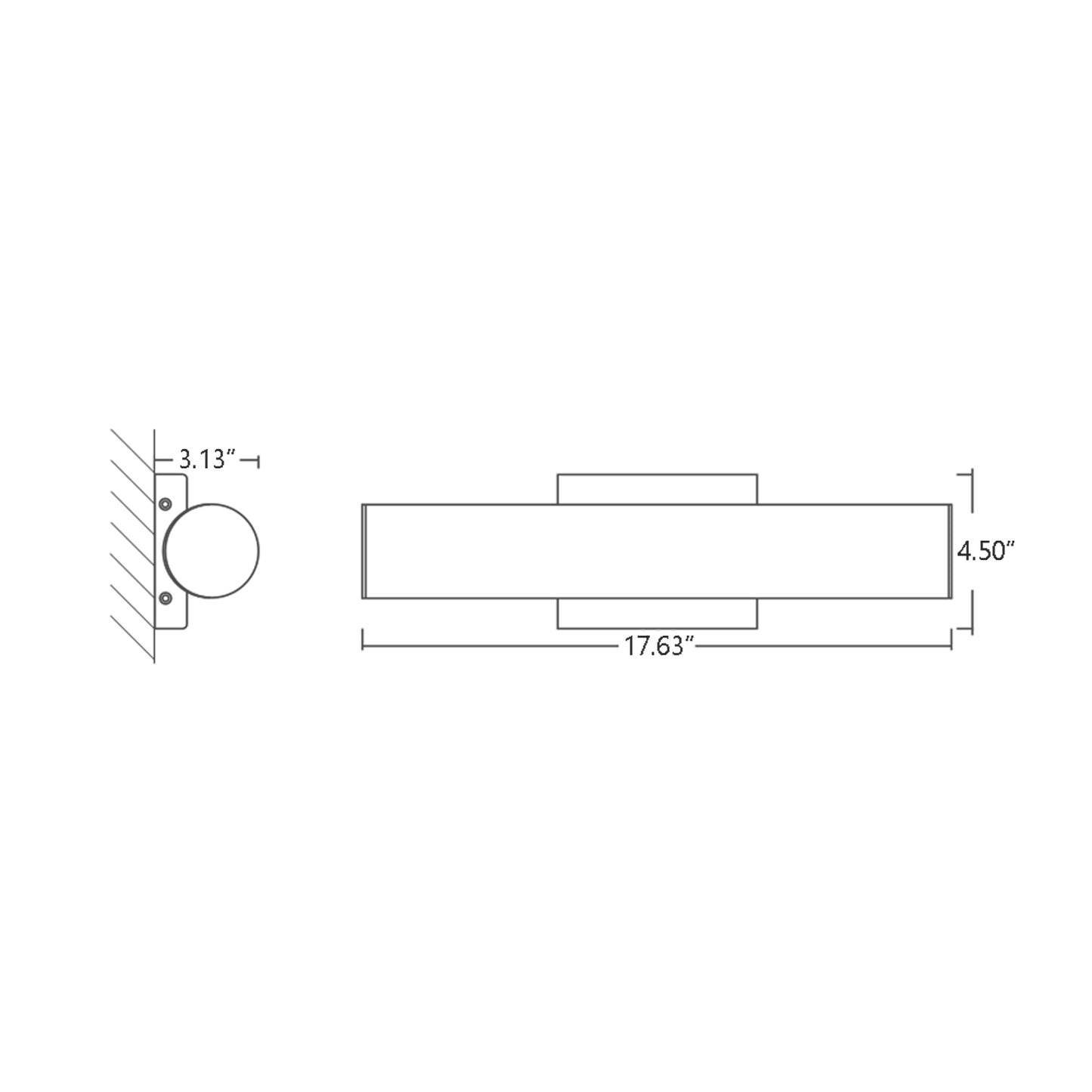 Fugit LED Bath Vanity Light - line drawing.