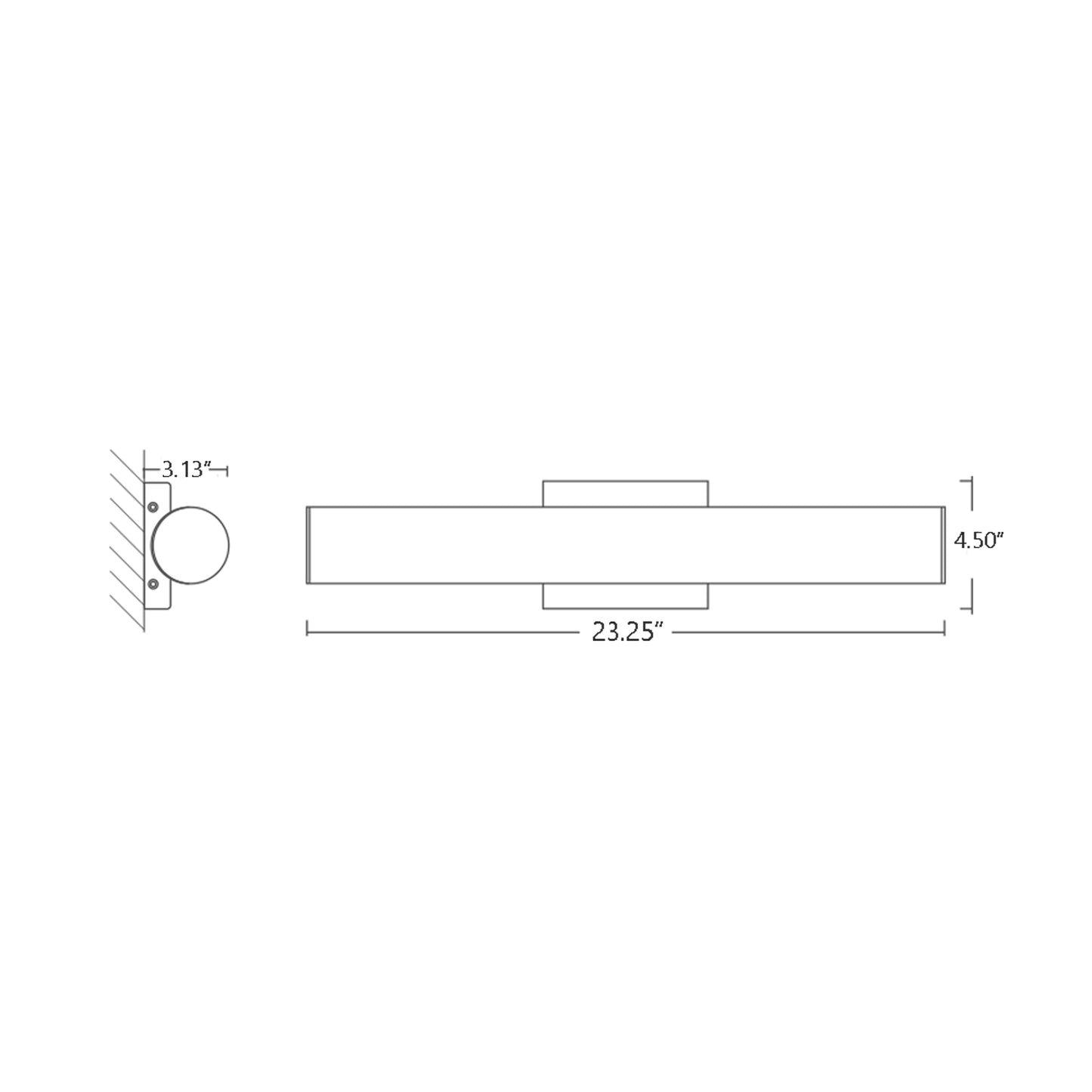 Fugit LED Bath Vanity Light - line drawing.