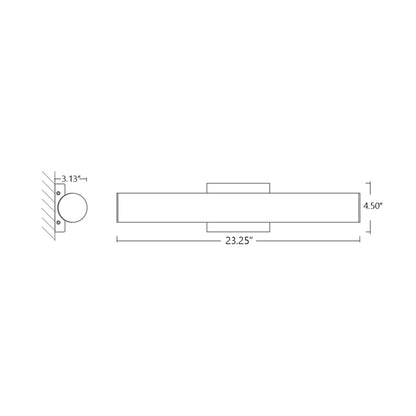 Fugit LED Bath Vanity Light - line drawing.
