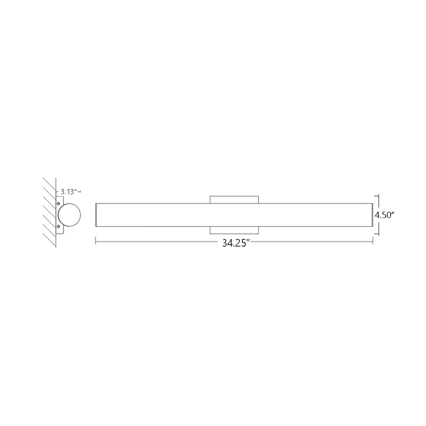 Fugit LED Bath Vanity Light - line drawing.