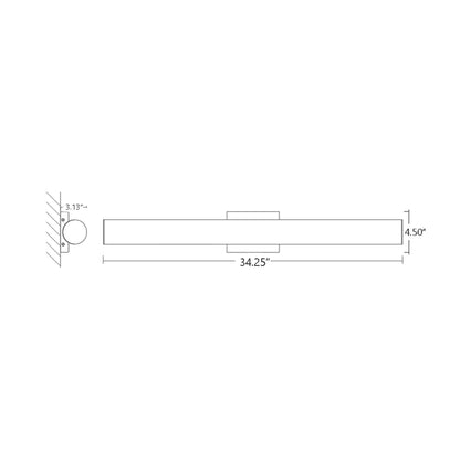 Fugit LED Bath Vanity Light - line drawing.