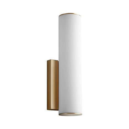 Fugit LED Wall Light in Aged Brass.