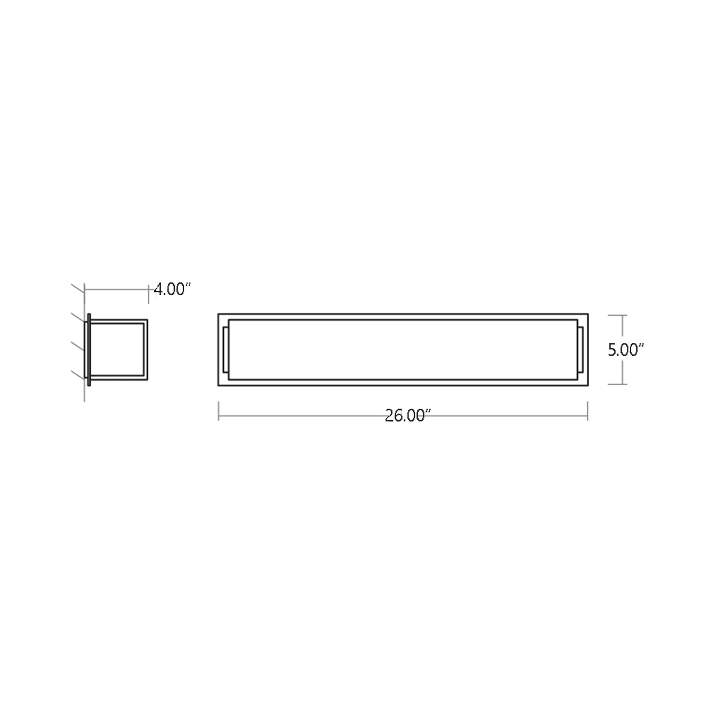 Fuse Bath Vanity Light - line drawing.