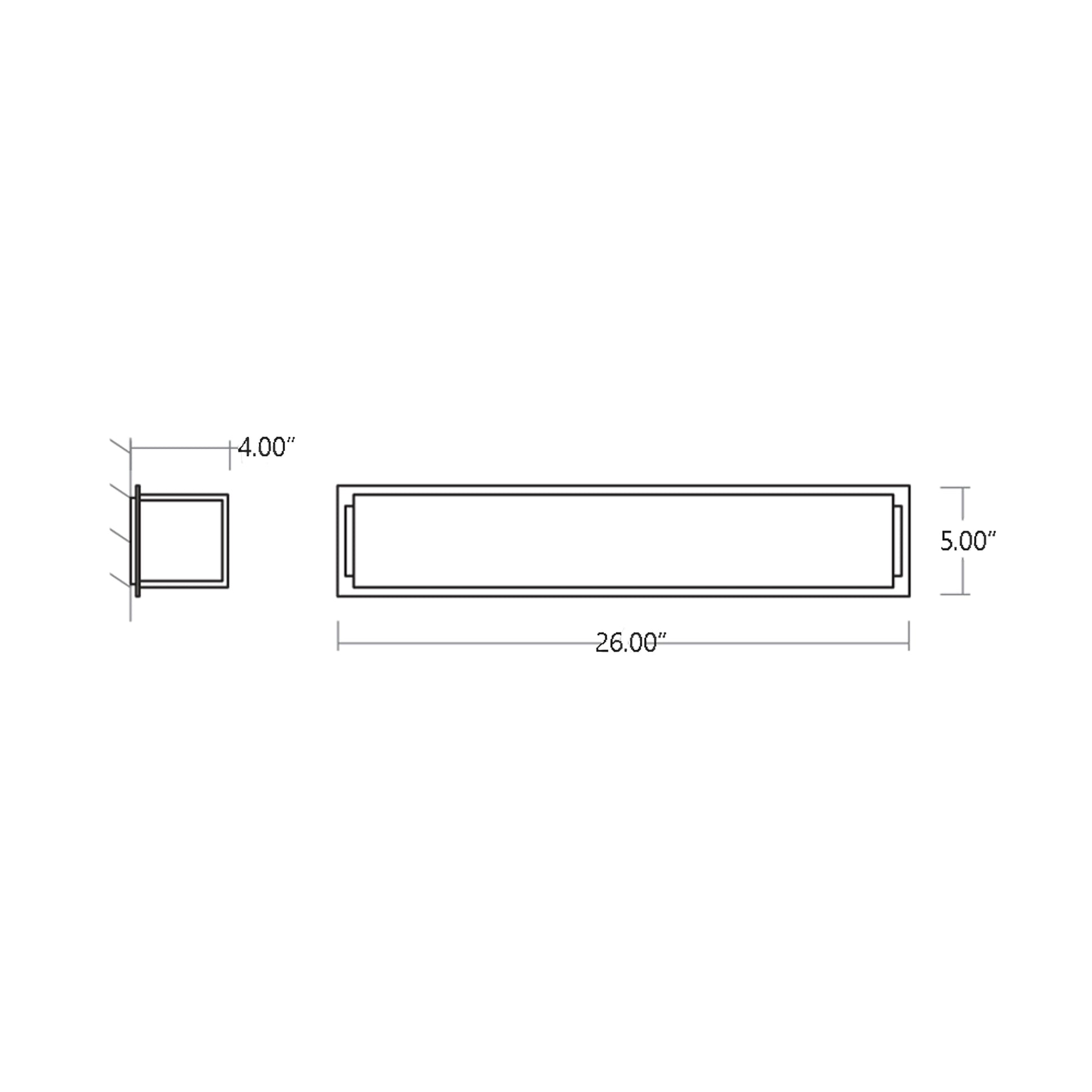 Fuse Bath Vanity Light - line drawing.