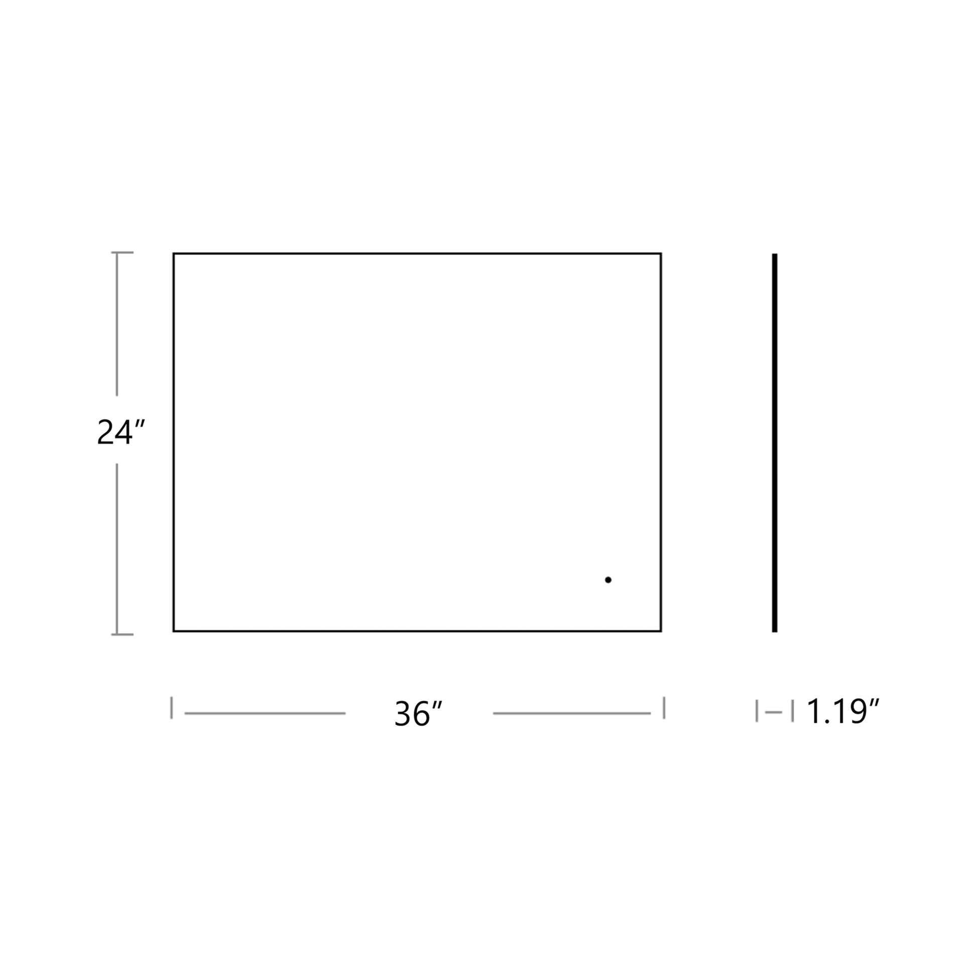 Galaxy Rectangle LED Wall Mirror - line drawing.