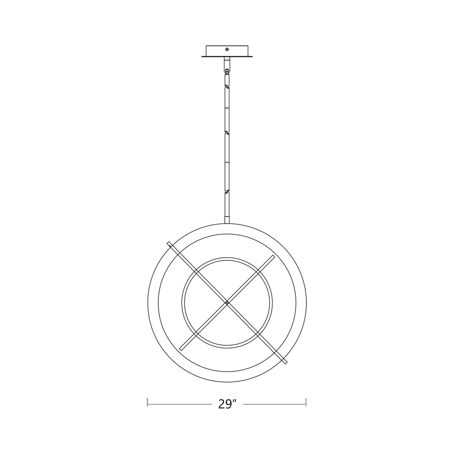 Gallilei LED Pendant Light - line drawing.