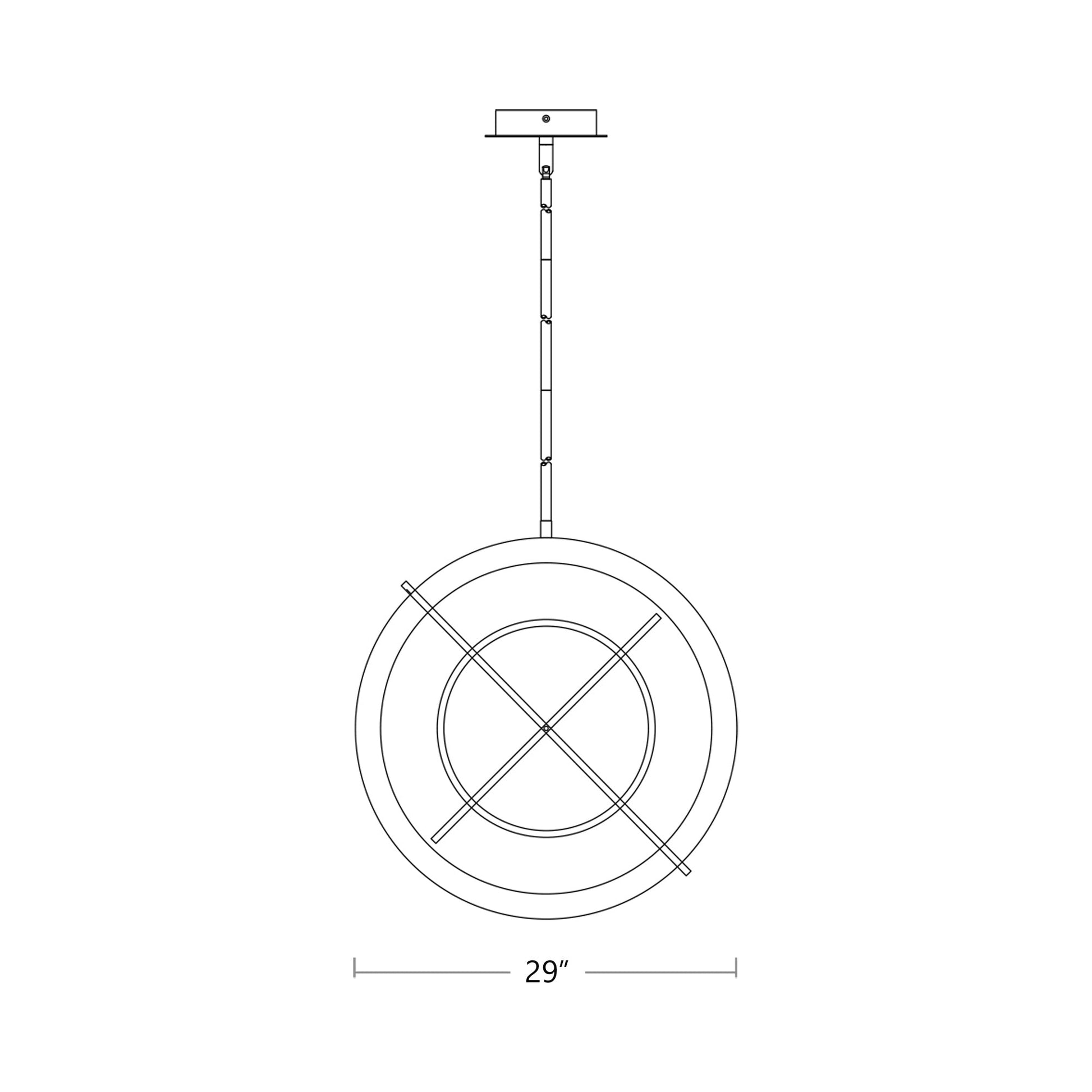 Gallilei LED Pendant Light - line drawing.
