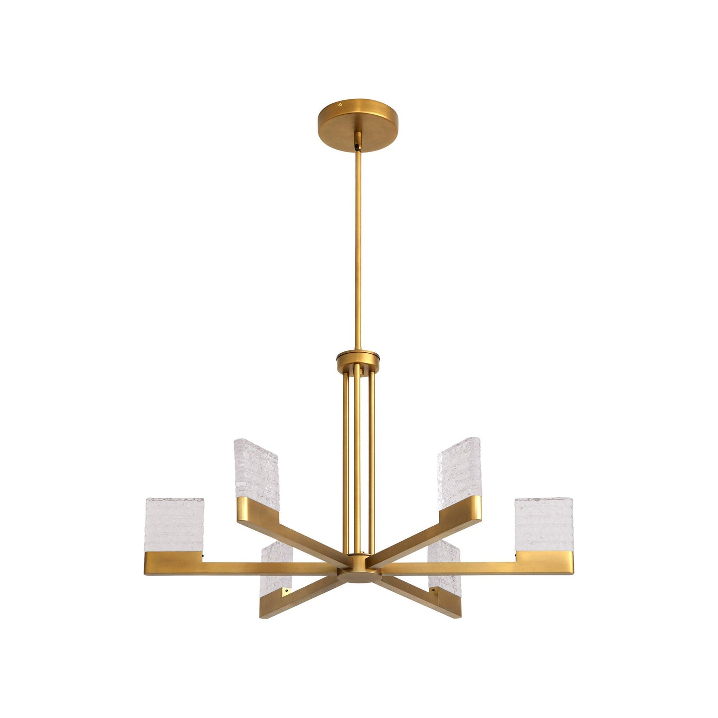 Gamma LED Chandelier in Brushed Brass (6-Light).