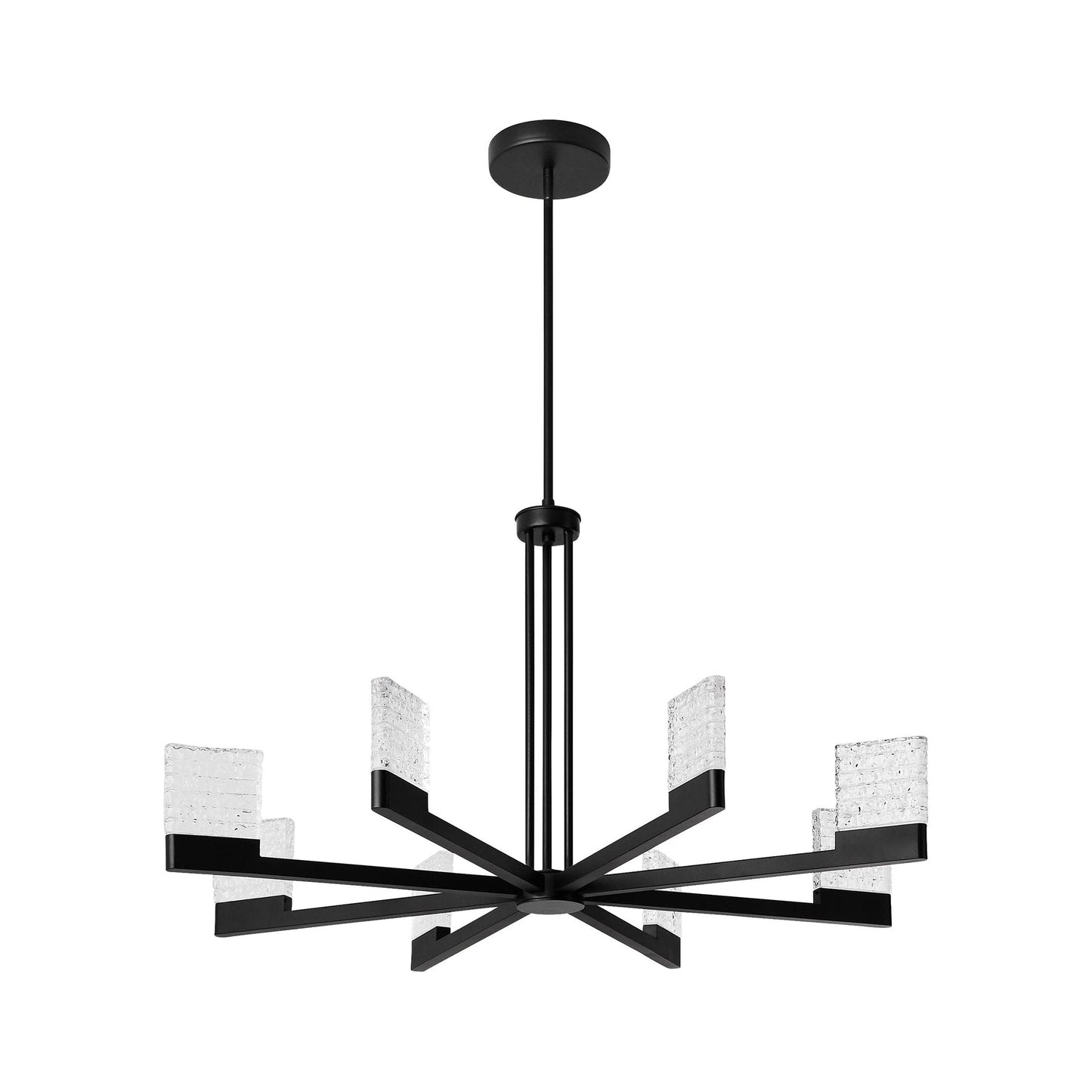 Gamma LED Chandelier in Black (8-Light).
