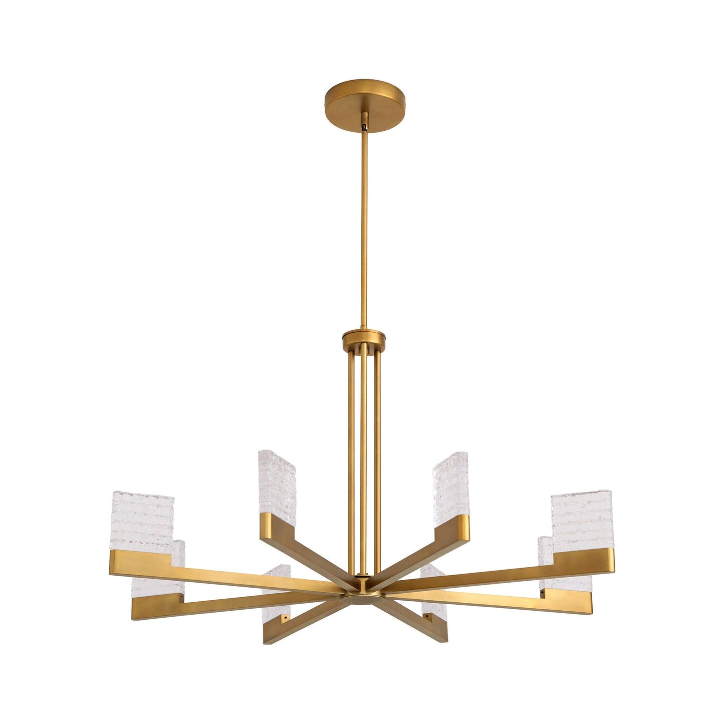 Gamma LED Chandelier in Brushed Brass (8-Light).