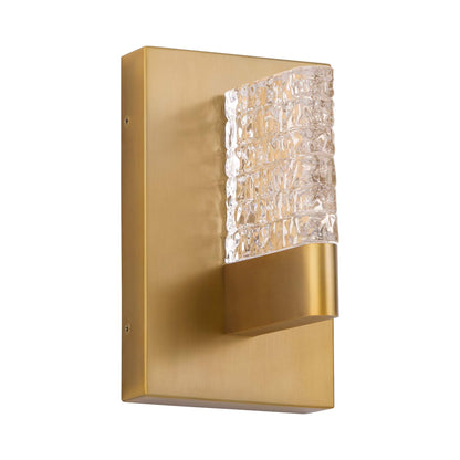 Gamma LED Wall Light in Brushed Brass.