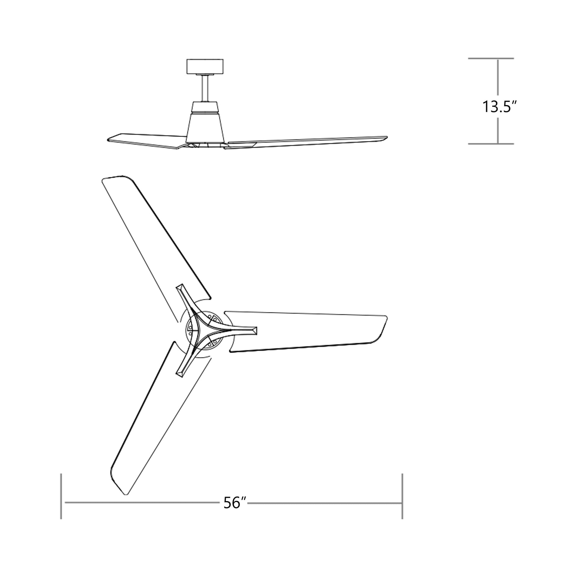 Halcyon Ceiling Fan - line drawing.