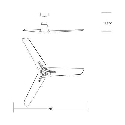 Halcyon Ceiling Fan - line drawing.