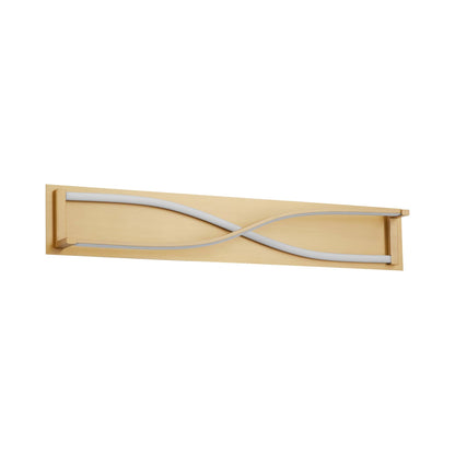 Hyperion LED Bath Vanity Light in Aged Brass (34-Inch).