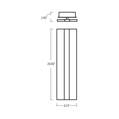 Landon LED Wall Light - line drawing.