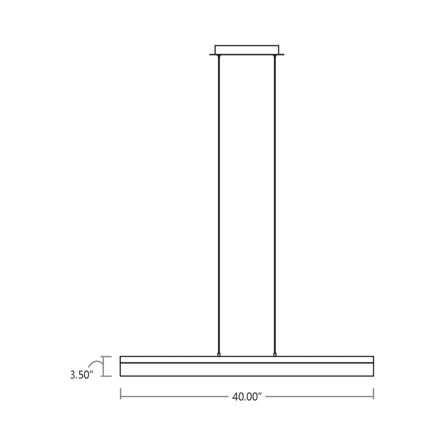 Landon LED Wall Light - line drawing.