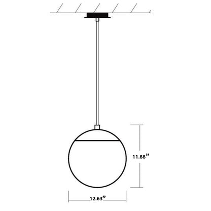 Luna LED Pendant Light line-drawing.