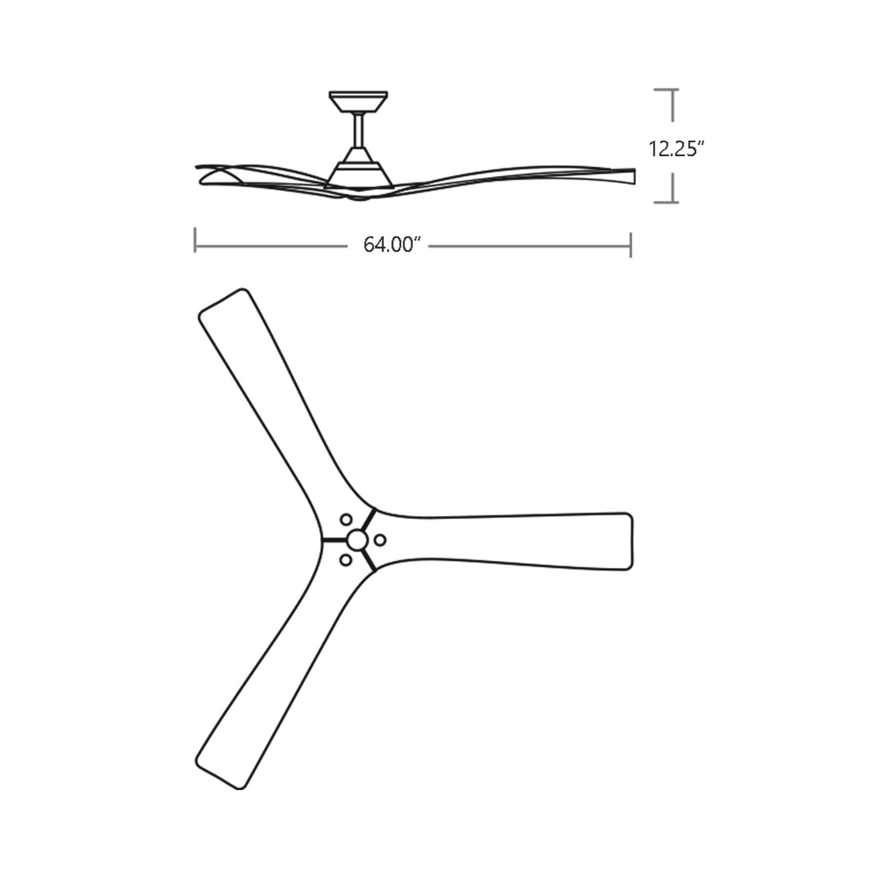 Mecca Ceiling Fan - line drawing.