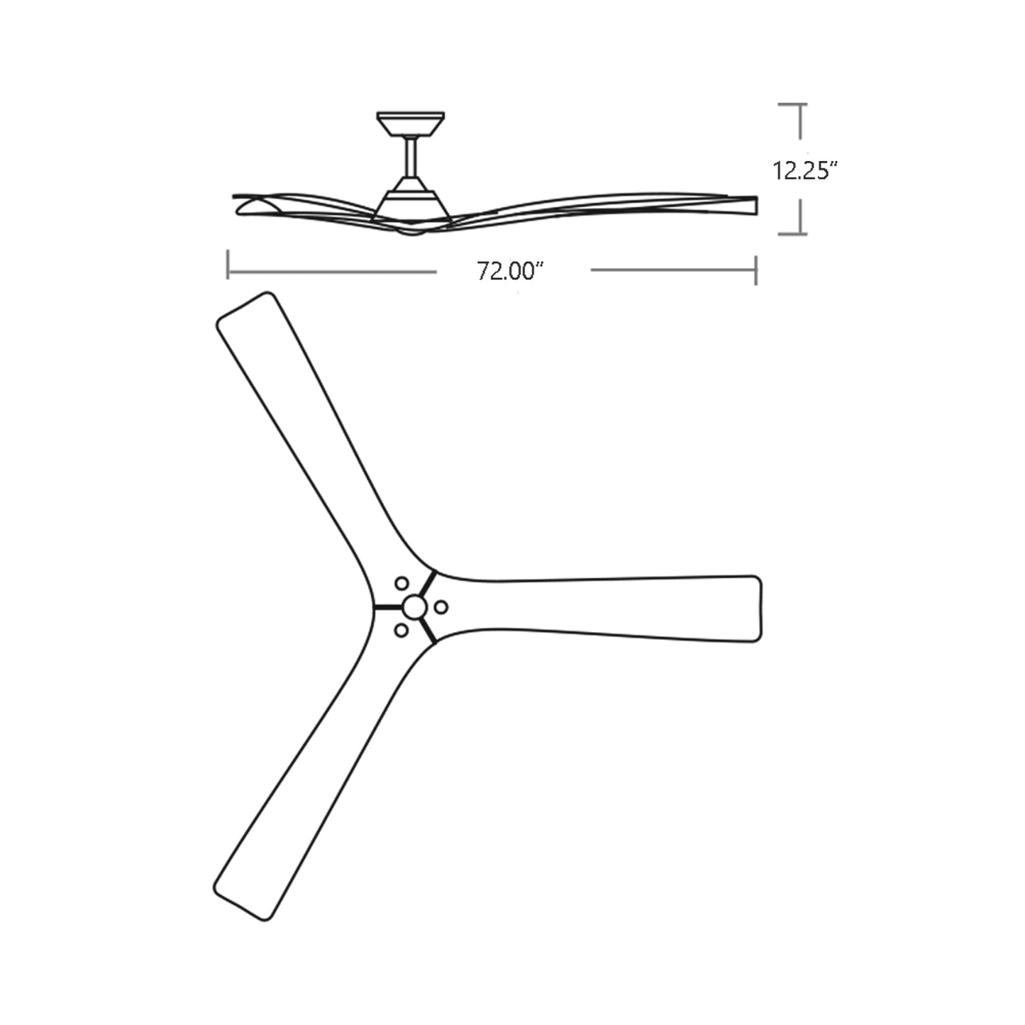 Mecca Ceiling Fan - line drawing.