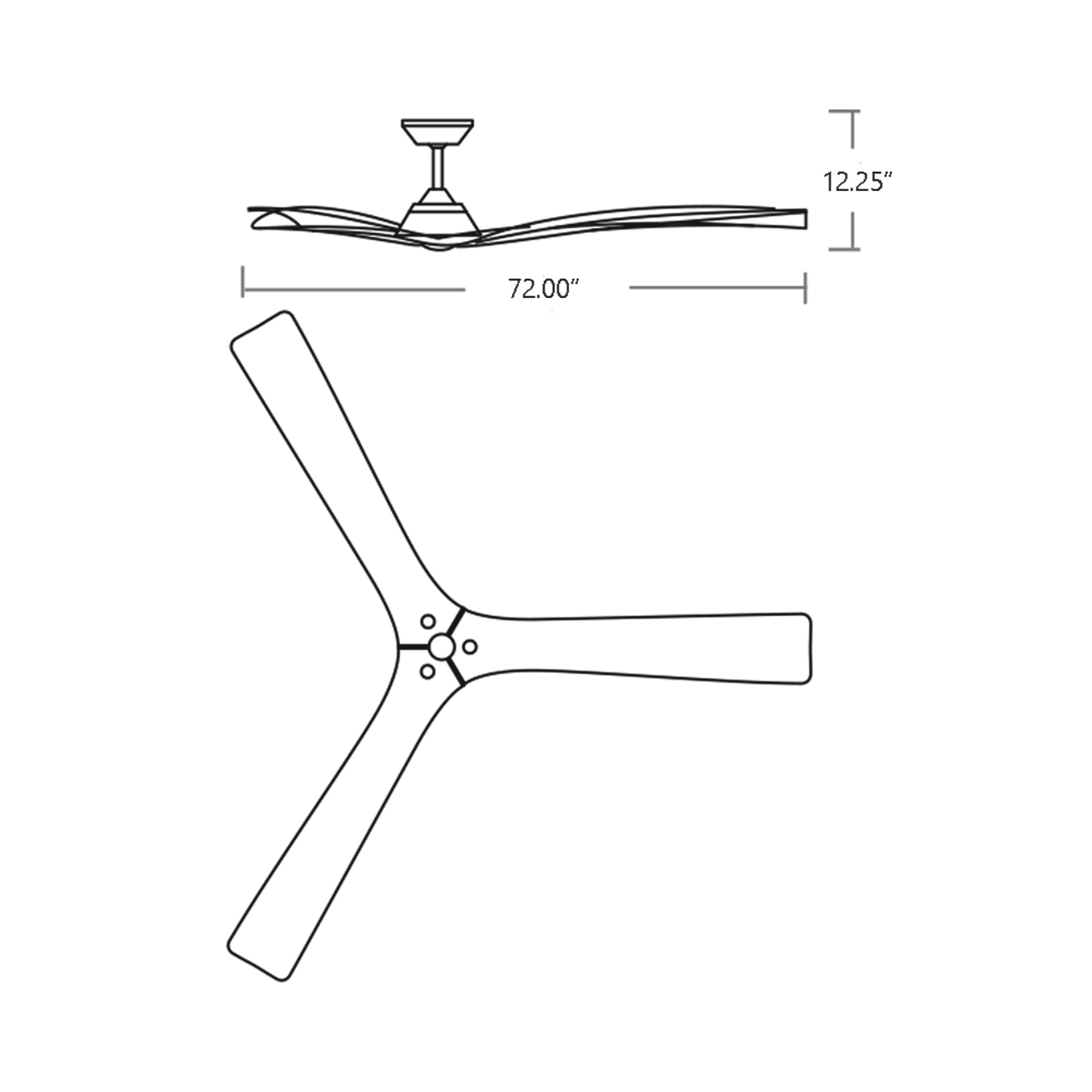Mecca Ceiling Fan - line drawing.