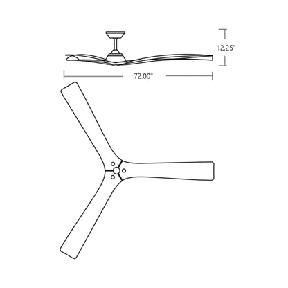 Mecca Ceiling Fan - line drawing.