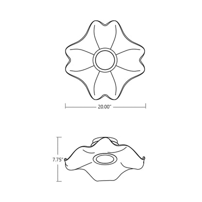 Medusa LED Flush Mount Ceiling Light - line drawing.