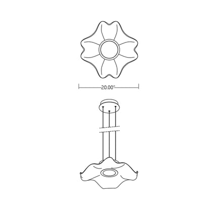Medusa LED Pendant Light - line drawing.
