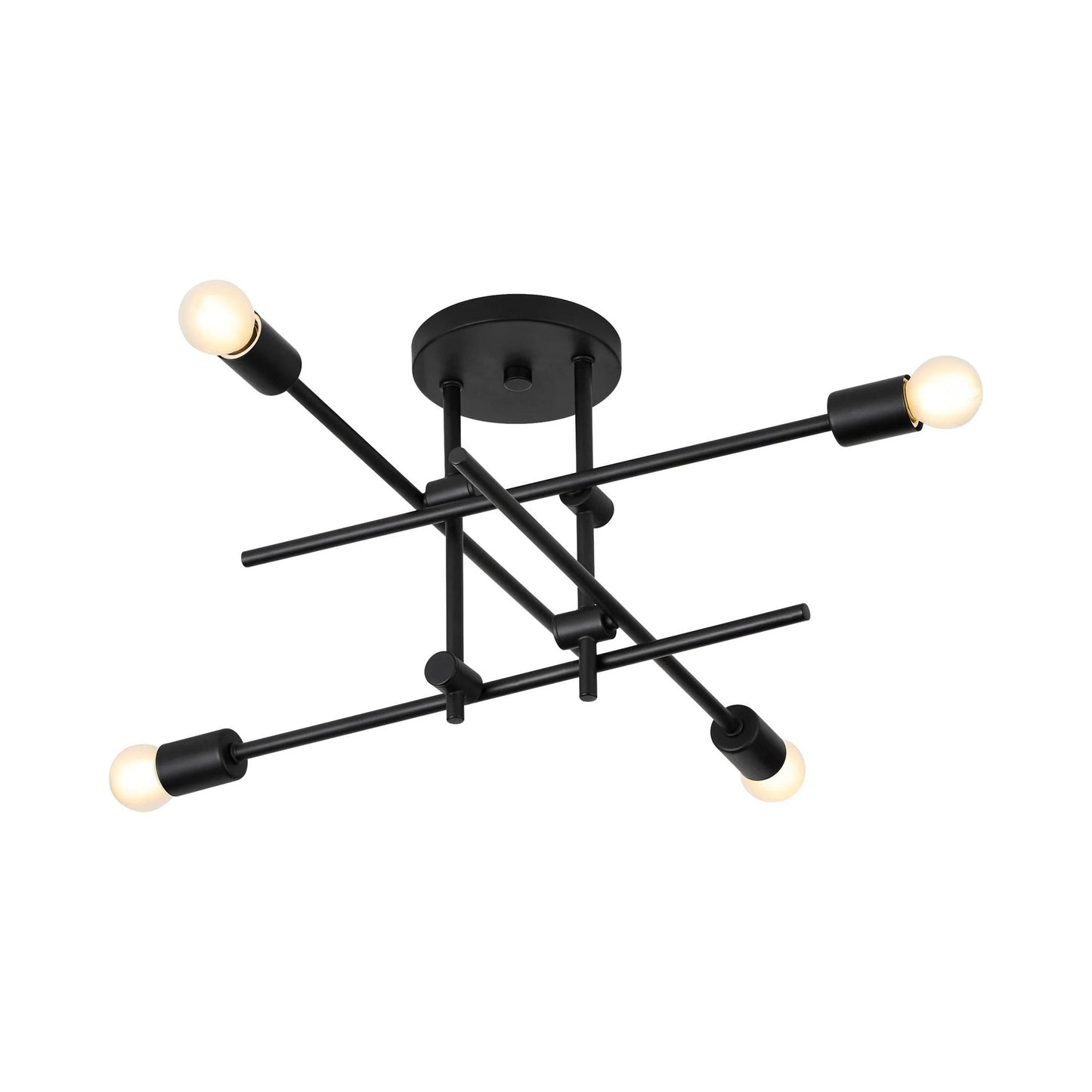 Mika Semi Flush Mount Ceiling Light in Black.