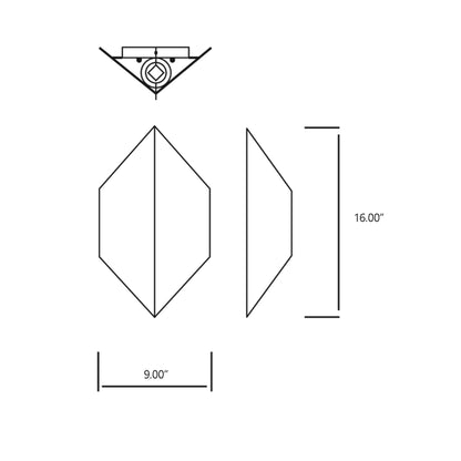 Motto Outdoor LED Wall Light - line drawing.