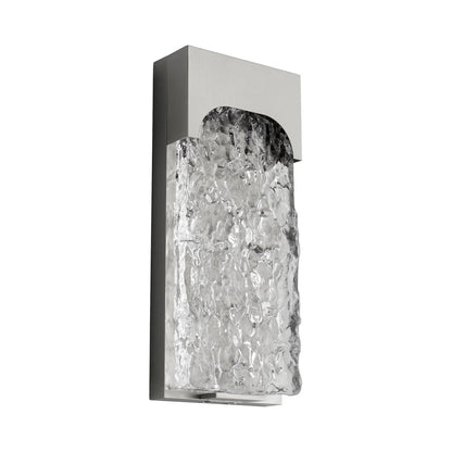 Nitro Outdoor LED Wall Light in Satin Nickel.
