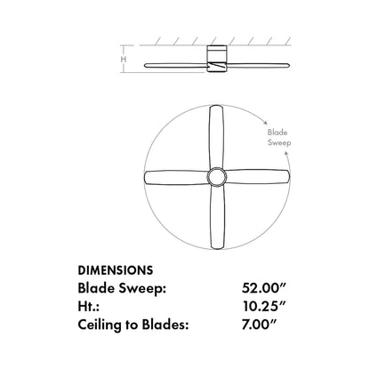 Oslo Flush Mount Ceiling Light - line drawing.
