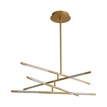 Palillos LED Pendant Light in Aged Brass.