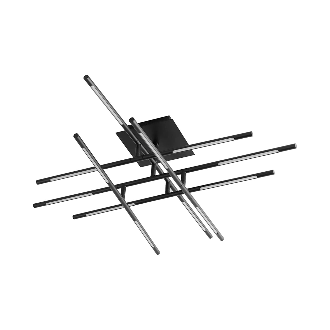 Palillos Square LED Semi Flush Mount Ceiling Light in Black.