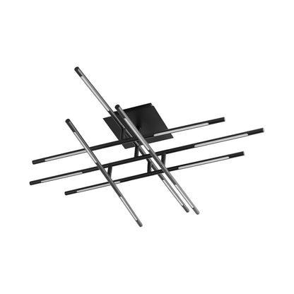 Palillos Square LED Semi Flush Mount Ceiling Light in Black.