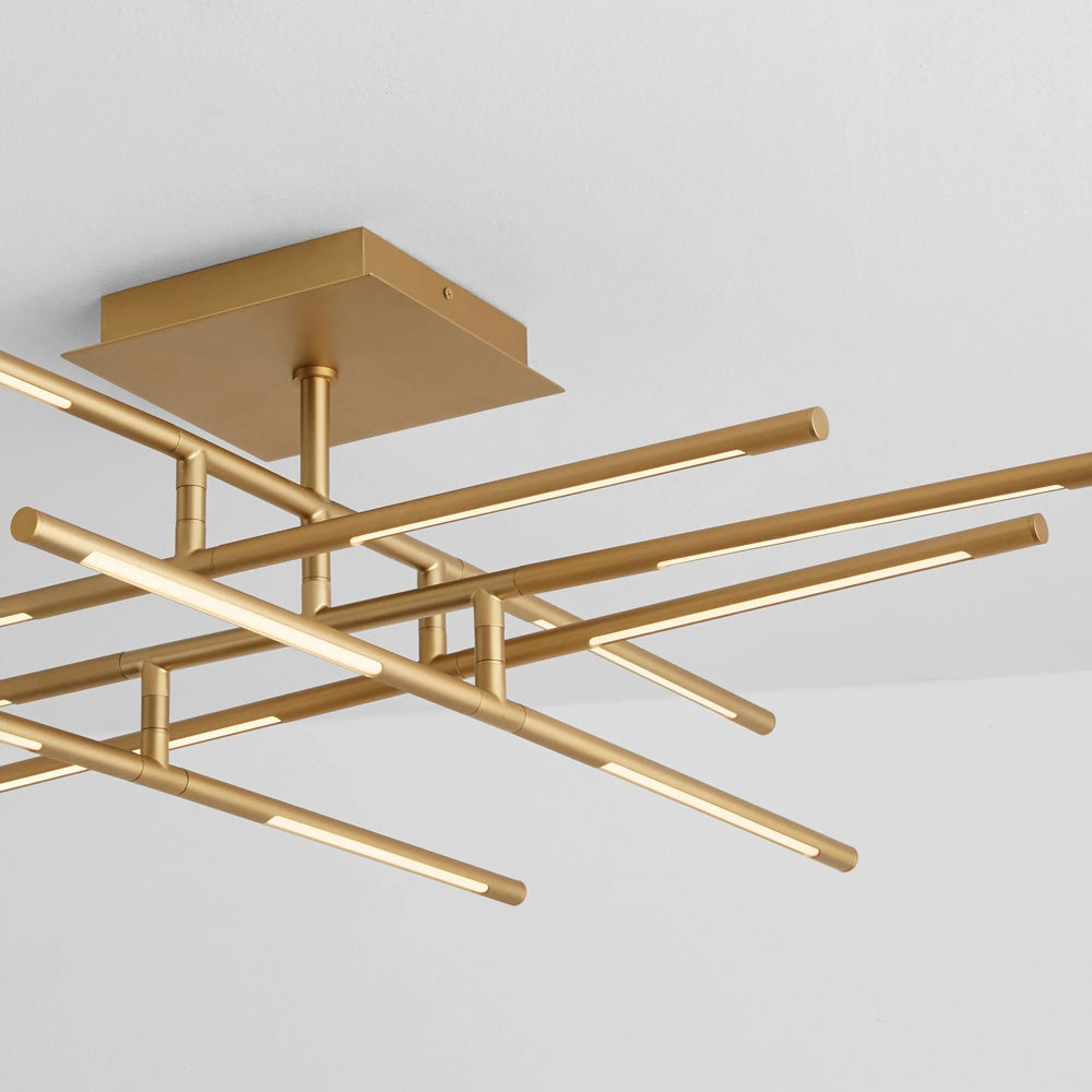 Palillos Square LED Semi Flush Mount Ceiling Light in Detail.