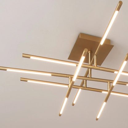 Palillos Square LED Semi Flush Mount Ceiling Light in Detail.