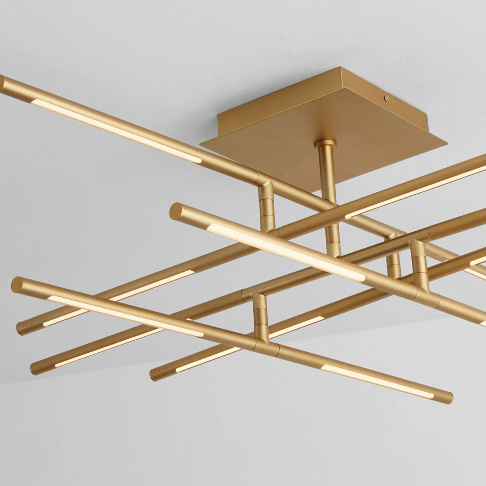Palillos Square LED Semi Flush Mount Ceiling Light in Detail.
