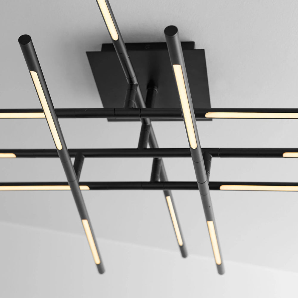 Palillos Square LED Semi Flush Mount Ceiling Light in Detail.