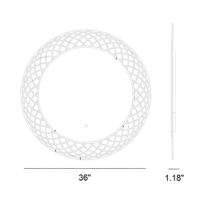 Perla LED Wall Mirror - line drawing.