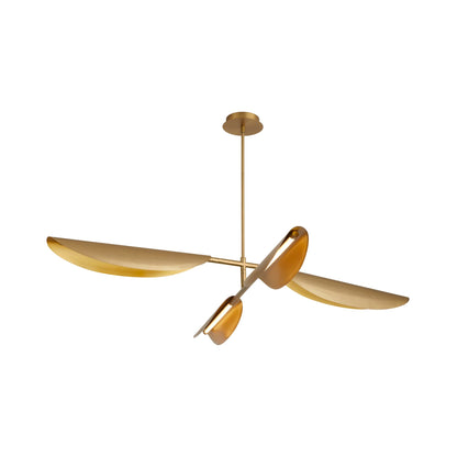Pivot LED Chandelier in Aged Brass.