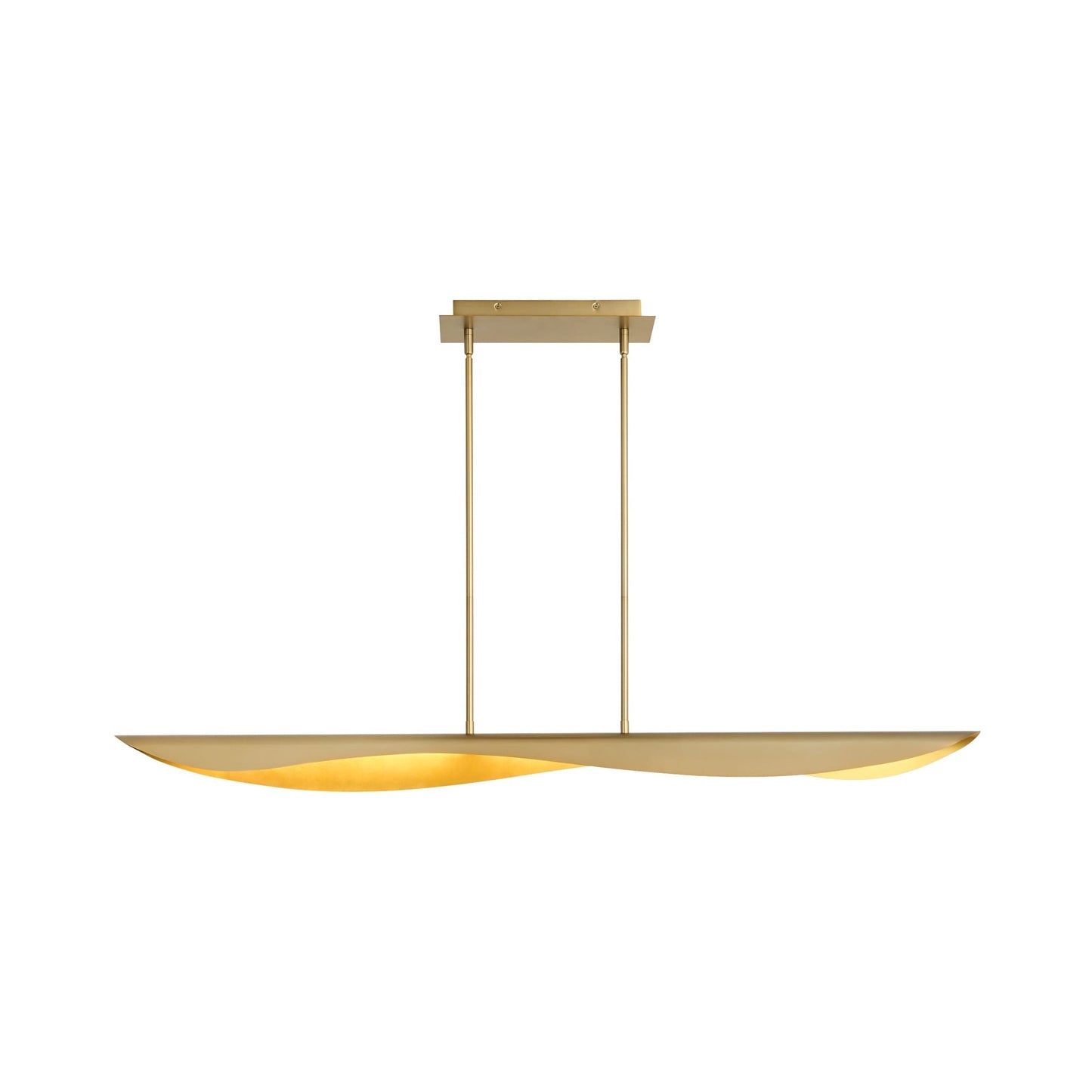 Pivot LED Linear Chandelier in Aged Brass.