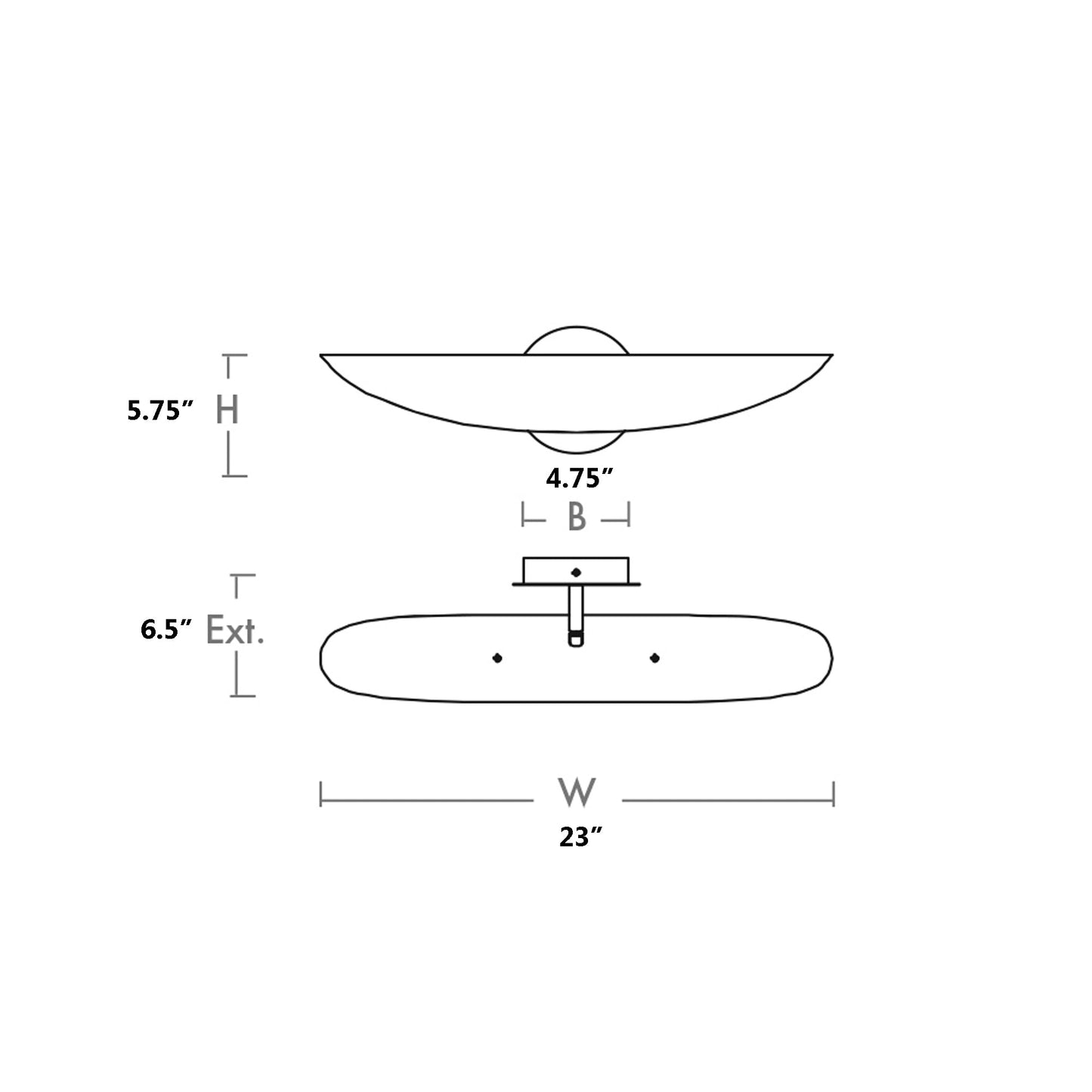 Pivot LED Wall Light - line drawing.