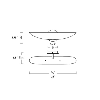 Pivot LED Wall Light - line drawing.