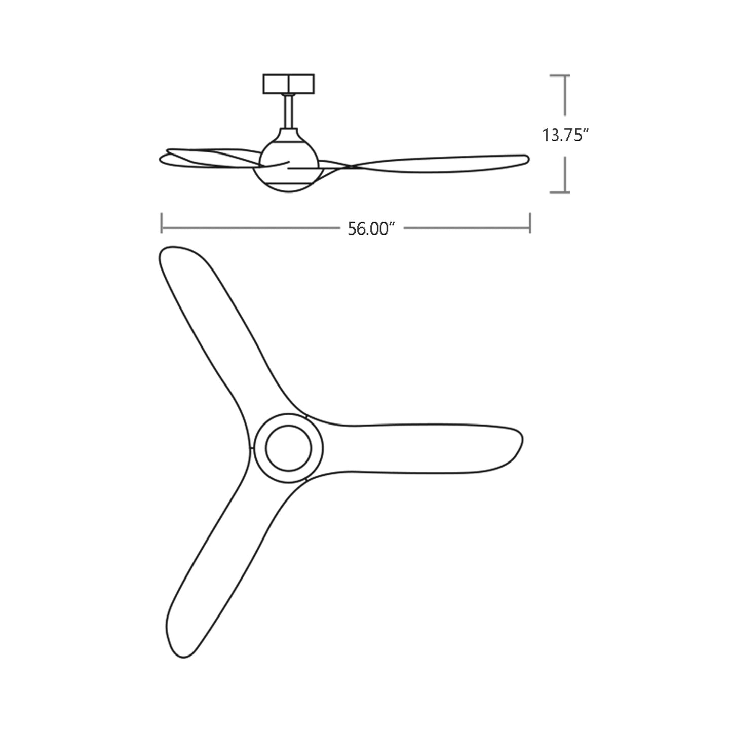 Province Ceiling Fan - line drawing.