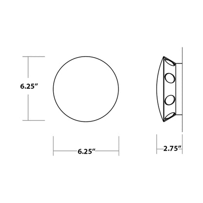 Rickie Outdoor LED Wall Light - line drawing.