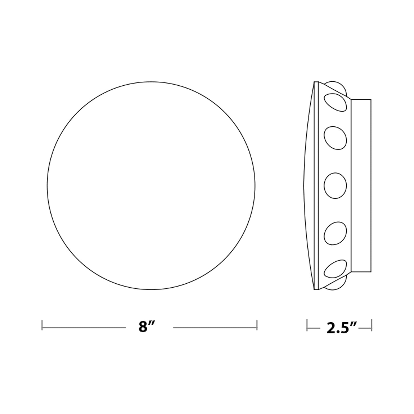 Rickie Outdoor LED Wall Light - line drawing.