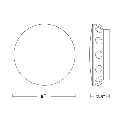 Rickie Outdoor LED Wall Light - line drawing.